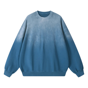 Sweat-shirt col rond unisexe OEM délavé à l'acide, coupe oversize, style streetwear vintage, logo personnalisé, fournisseur fabricant, effet soleil émaillé - Product Image 5