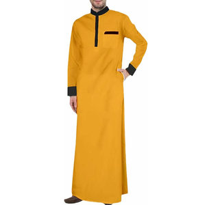 Precio al por mayor, MOQ bajo, Jubbah de algodón elegante de manga larga para hombre, Ropa islámica OEM, Thobes y Jubbah árabes de moda de Dubái - Product Image 5