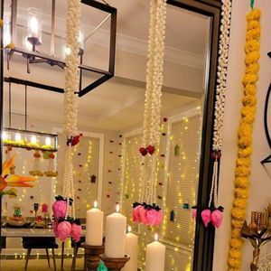 Nouvelles fleurs artificielles faites à la main, écologiques, pour décoration de mariage, guirlande suspendue, boutons de lotus Mogra pour usage intérieur/extérieur - Product Image 6