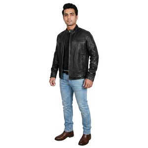 Premium Quality Black <b>Leather</b> <b>Jacket</b> for <b>Men</b> Breathable Customizable Winter <b>Men</b> <b>Leather</b> <b>jacket</b> for <b>men</b> - Product Image 1