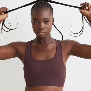 Soutien-gorge de sport de qualité supérieure pour femmes, avec logo personnalisé, ajustable, sans coutures, pour la gym, l'entraînement, la course, le yoga, avec logo frontal, grandes tailles, ensembles pour filles - Product Image 4