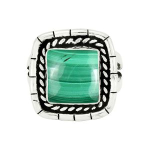 Bague ajustable en malachite verte naturelle, pierre précieuse authentique, pierre de naissance de mai - Product Image 2