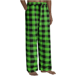 Pantalones de Pijama para Hombre, Color Verde y Negro, 100% Algodón No Tejido, Cintura Elástica con Cordón, Pantalones Casuales de Invierno con Bolsillos - Product Image 6