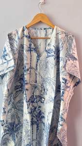 ชุดเดรสผ้าฝ้ายลายดอกไม้ทรงคาฟตัน ไซส์พลัส สไตล์โบโฮ - Product Image 5