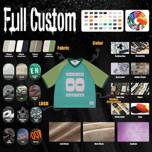 Modern Cowboys Oversized Raglan Sleeve T-Shirt <b>Men</b> Streetwear V-Neck Cotton Jersey Fit Contrast Trim Print - Product Image 5