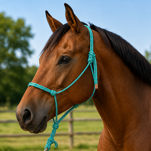 Harnais de cheval en corde de qualité supérieure avec corde de trelage |   Ajustable, durable, léger |   Équipement d'entraînement équestre pour chevaux, utilisation quotidienne - Product Image 2