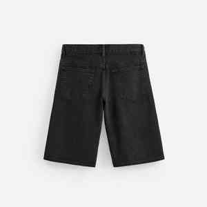 Shorts en jean décontractés mi-taille pour homme, style vintage, 100 % coton, respirants, séchage rapide, ourlet brut, fermeture éclair avant, strass - Product Image 2