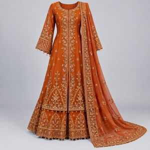 Elegante Traje Mehndi para Mujer con Colores Vibrantes, Patrones Delicados y un Atractivo Sofisticado para Bodas y Fiestas, Vestidos Casuales - Product Image 1