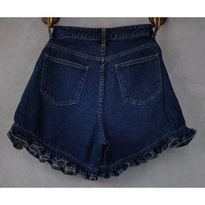 Shorts en jean amples d'été : avec décoration de perles et design à volants, doux et mignons, adaptés aux jeunes femmes - Product Image 2