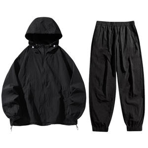 2026 Men's Lightweight Windbreaker Set Hooded Jacket & Pants 2 Piece Sportswear Set Casual <b>Waterproof</b> Outdoor Urban <b>Tracksuit</b> - Product Image 3