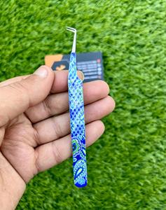 Pinzas para pestañas con punta de fibra con logotipo impreso, pinzas de Nano agarre de 90 grados, pinzas de extensión de pestañas con etiqueta privada personalizada - Product Image 5