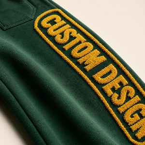 Ensemble de survêtement unisexe d'hiver en coton épais vert uni respirant avec logo imprimé en relief, design personnalisé, streetwear à capuche - Product Image 6