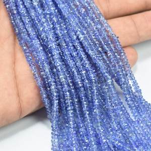Cuentas de Tanzanita Natural Facetadas en Forma de Rondelle de 3-3.5MM, Cuentas Sueltas para la Fabricación de Joyería, Venta al Por Mayor de Cuentas de Tanzanita - Product Image 1