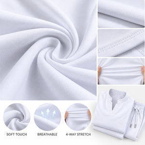 Unisex White Scrub Sets V-Neck Top <b>Pockets</b> Hospital Uniforms for Medical <b>Staff</b> Cotton Polyester Woven Fabric Needle Detection - Product Image 5