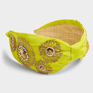 Serre-tête élastique de haute qualité, nouveau design, brodé de perles de rocaille et de perles de verre, couleur rose, pour femme, taille personnalisée - Product Image 1