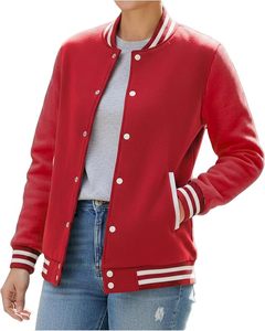 Best Quality Vintage Style Women's <b>Varsity</b> <b>Jackets</b> with Stand Collar & Front Logo Canvas Fabric Customizable for College <b>Girl</b> - Product Image 3
