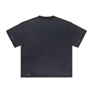 Camiseta de Hombre de Lujo con Efecto Desgastado 2026, 100% Algodón, de Alta Calidad, Lisa, con Logo Vintage Personalizado, Lavado Ácido, Oversize - Product Image 4