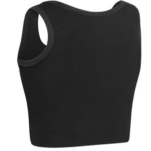 Camiseta sin mangas transpirable de secado rápido para mujer, top de punto acanalado con cuello redondo, camiseta de verano sin mangas extragrande para mujer - Product Image 4