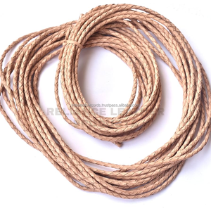 Cordon en cuir tressé rond classique de 3,0 mm, couleur naturelle, noir, brun, naturel, pour la fabrication de bijoux, utilisation quotidienne - Product Image 2