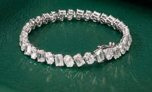 Bracelet tennis de luxe en moissanite, style diamant glacé, bijoux hip-hop, taille baguette émeraude, brillant - Product Image 4