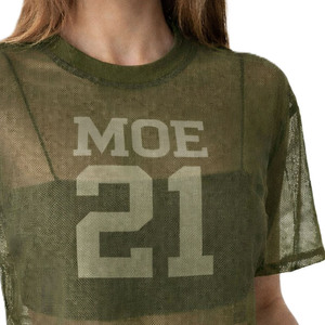 Camiseta Deportiva Corta de Malla Transparente para Mujer, Estilo Fútbol Americano, Transpirable, Ropa Urbana, Personalizable con Número, Fabricación de Prendas - Product Image 5