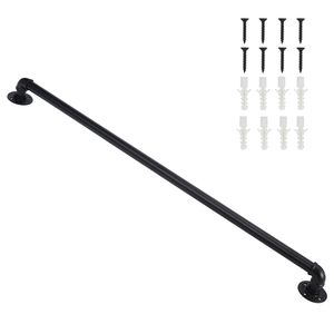 Corrimano per Scale in Acciaio Nero Quadrato da 4 Piedi per Cucina, Soggiorno, Scuola ed Ecologico - Product Image 1