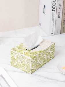 Boîte à mouchoirs décorative en bois et résine, faite à la main, avec motifs, idéale pour logo personnalisé, hôtels et intérieurs résidentiels - Product Image 5