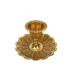 Antique <b>Brass</b> Candle <b>Holder</b> Stand Vintage Elegant Decorative Tabletop <b>Candlestick</b> for Home Festive Decor - Product Image 1