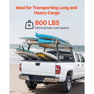 Portapacchi per Camion Regolabile in Altezza 21-31,5 Pollici, Senza Foratura, in Alluminio, Capacità Statica 800 Libbre, per Barra Laterale - Product Image 4