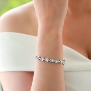 IGI Certified Lab Grown Diamond Tennis Bracelet Illusion Set Eternity Bracelet Birthstone Jewelry For Women 14K 18K <b>Solid</b> <b>Gold</b> - Product Image 6