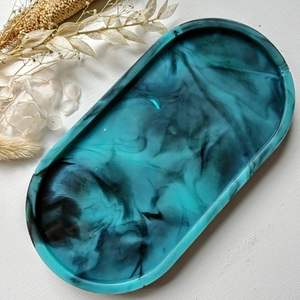 Plateaux décoratifs en résine ovales et ronds pour accessoires de maison minimalistes - Product Image 2