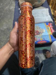 BURAQ HANDICRAT Copper Water <b>Bottle</b> 1L Design for Travel - Product Image 2