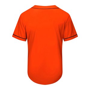 Maillot de baseball orange boutonné, coupe athlétique et construction respirante, maillot de baseball élégant - Product Image 2