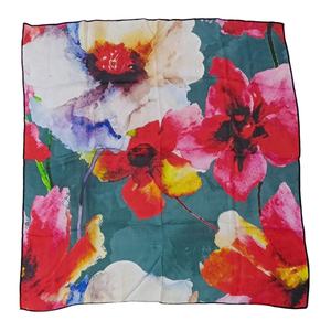 Bufanda cuadrada de lino y algodón 100% para mujer, diseño innovador con estampado Digital Floral abstracto, suministro Bk extremadamente suave - Product Image 6