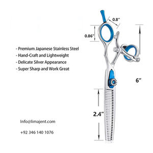 Tijeras de Entresacar para Barbería Personalizables OEM, 30 Dientes, Punta Afilada, Acero Inoxidable 4Cr13 de Alta Calidad, Mango Giratorio para Diestros - Product Image 4