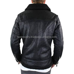 Chaquetas de piel de vaca retro para hombre, chaqueta de cuero real bordada, informal, con cuello levantado, para motocicleta - Product Image 5