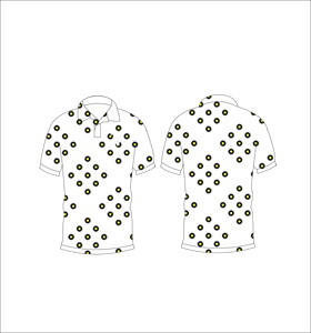 Custom <b>White</b> <b>Polo</b> Shirt Men Yellow Dot Print Casual Short Sleeve Breathable Summer Golf <b>Polo</b> Shirt - Product Image 3