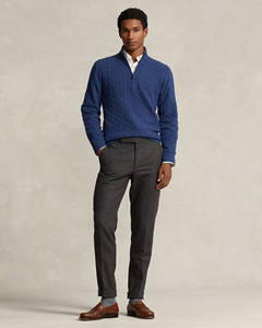 Cardigan en tricot torsadé bleu pour homme, coupe classique, chaud, premium, décontracté, hiver, doublure en laine respirante - Product Image 3