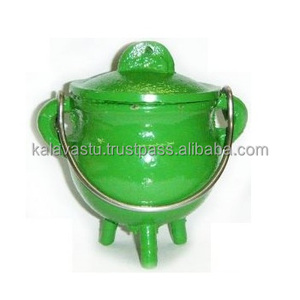 Quemador de resina de incienso para decoración del hogar, novedad de hierro verde, con mango, Caldero de Metal, quemador de carbón para regalos únicos - Product Image 1