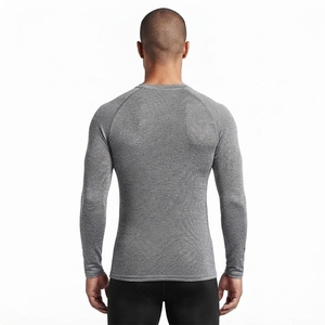 Camiseta Deportiva de Compresión de Manga Larga para Hombre, de Secado Rápido, Spandex/Poliéster, para Entrenamiento y Deporte, Venta al Por Mayor - Product Image 6