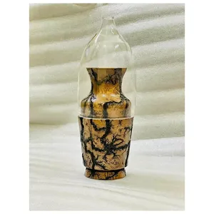 Moderno Mubkhar de Resina y Madera de Acacia con Tapa de Vidrio, Quemador de Incienso Bakhoor de Lujo para Decoración del Hogar Árabe - Product Image 3