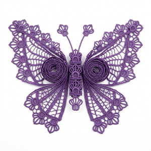 Encaje Guipur Floral Violeta de 15 mm, Personalizable, Calidad de Exportación, Paquete de 20 Metros para Envolver Regalos, Cajas de Regalo, Tarjetas de Felicitación - Product Image 3