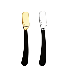 มีดโกนหนวดแบบตรงมืออาชีพ ด้ามจับซิลิโคนกันลื่น สแตนเลสสตีล ใช้งานด้วยมือ - Product Image 1