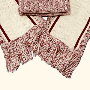 Conjunto de Bufanda Larga y Gorro de Invierno de Acrílico Delta Sigma Theta, Tejido a Mano, Artesanía Sostenible del Noreste de la India - Product Image 3