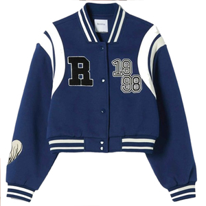 Casual Leather Sleeves Oversize Varsity <b>Jacket</b> <b>Spring</b> Vintage Cool Baseball <b>Jacket</b> for <b>Women</b> Letters Woman <b>Jacket</b> Coat OEM - Product Image 5