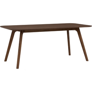 Modern Mid Century Solid Wood <b>Dining</b> <b>Table</b> Dark Cocoa Ash Veneer <b>Top</b> Rectangular Splay Leg Kitchen Dinner <b>Table</b> for Farmhouse - Product Image 1