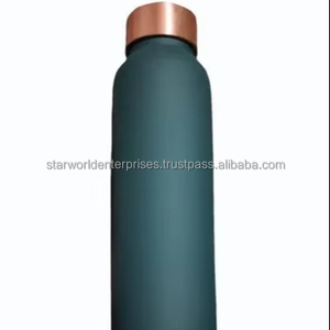 Bouteille en cuivre indien pur 100% bouteille d'eau en cuivre imprimé pour Gym Sport et voyage propose une bouteille d'eau Dirking fabriquée en inde - Product Image 1