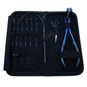 ชุดอุปกรณ์ต่อผมใหม่ พร้อมที่หนีบเทปสีน้ำเงิน ที่ร้อยผม ที่ตัดผมขนาดเล็ก ที่หนีบแบ่งผม ที่หนีบแยกผม  เข็มโค้ง - Product Image 1