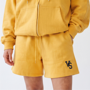 Drop Shoulder Embroidery Hoodie And Sweat Shorts Set Winter Loose Fit Embroidery Hoodies Jogger <b>Sweatshorts</b> Two Piece - Product Image 3