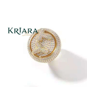Anillo de cóctel de moissanita chapado en oro rosa de plata 925 para mujer, con engaste pavé y patrón de letras, joyería de lujo para boda - Product Image 3
